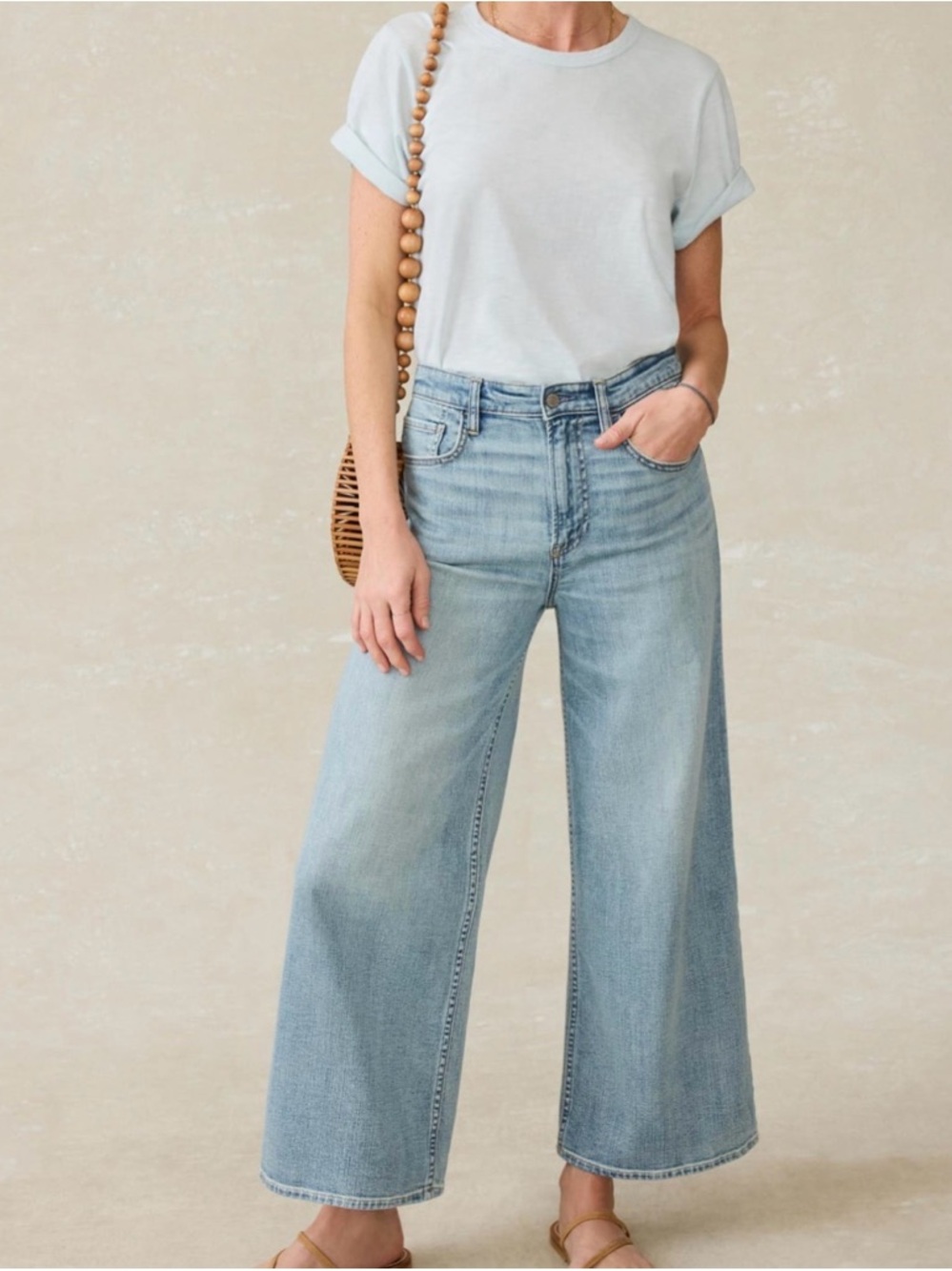 Faherty Light Wash Wide Leg Saturday Denim